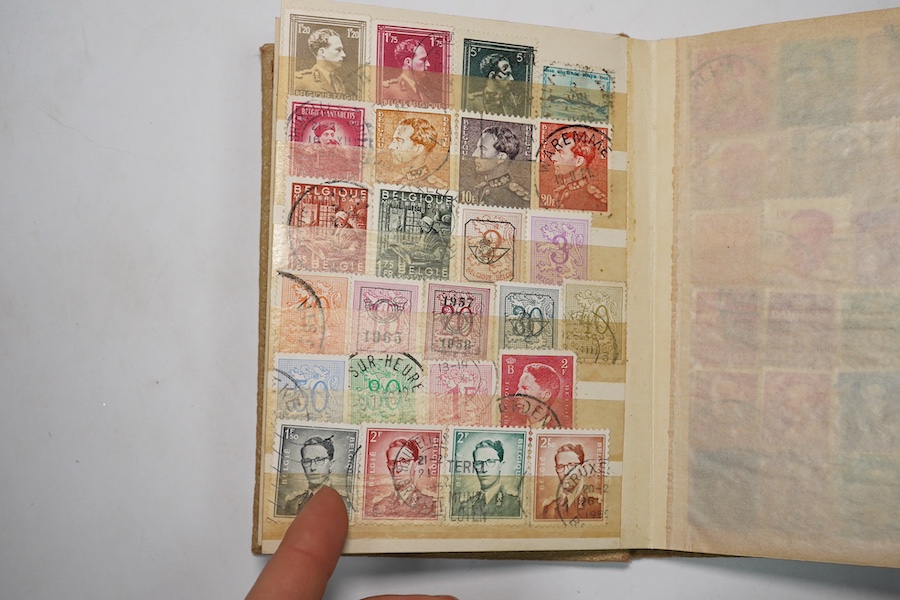 World stamps, mint unused and used in various stock books and albums